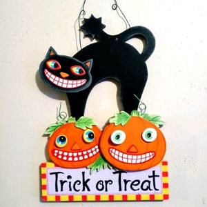 Vintage Wooden Halloween Wall Sign